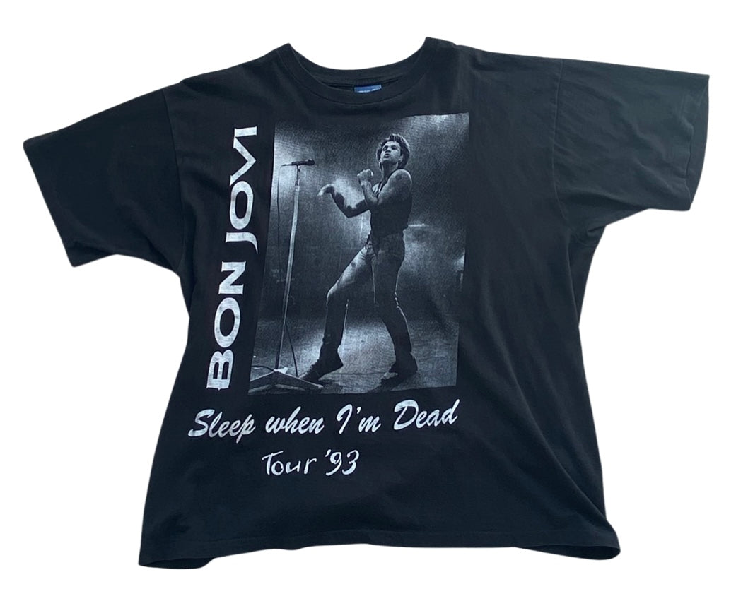 Bon Jovi Sleep when I'm Dead Tour Bootleg T-shirt (1993)